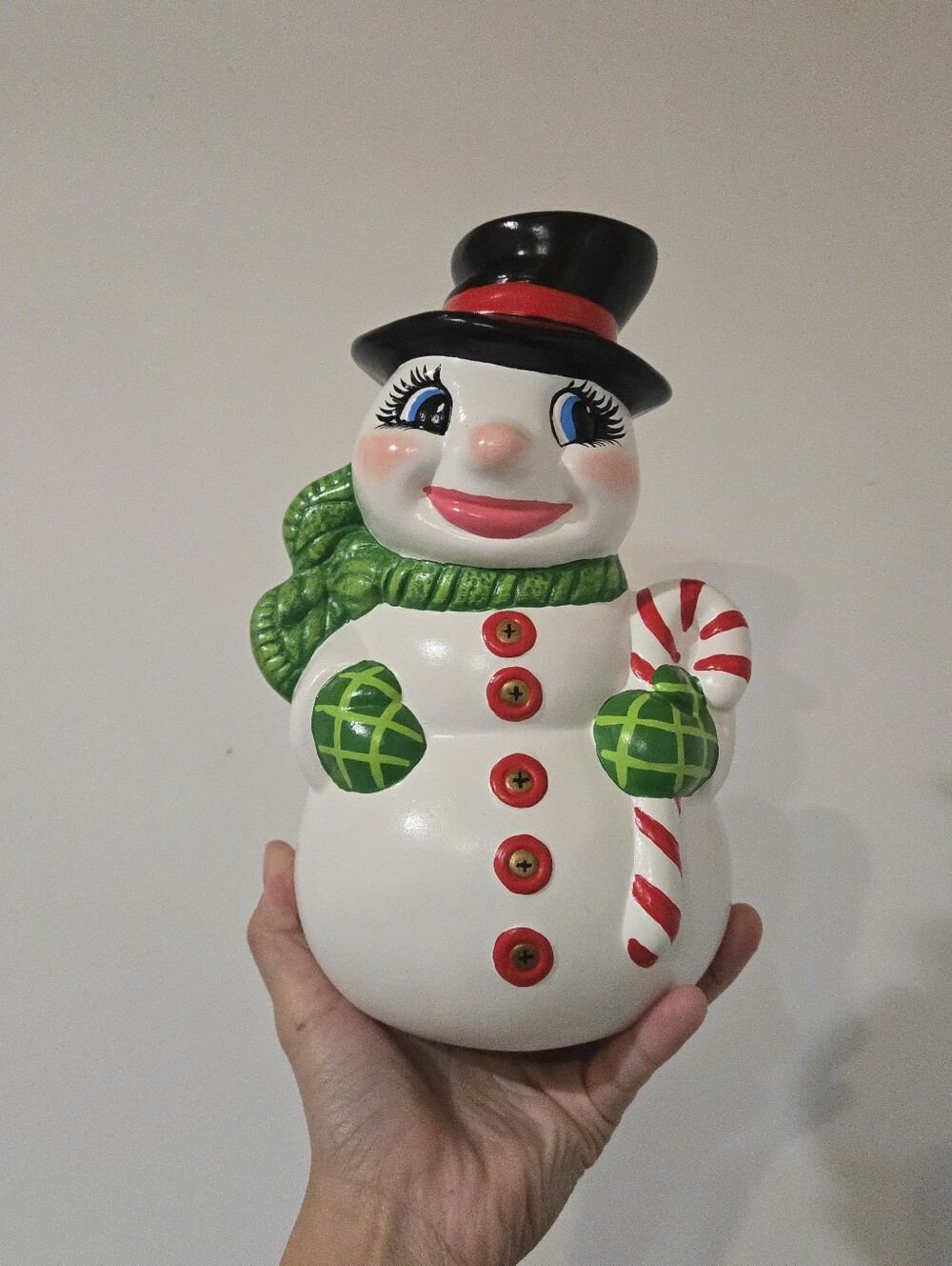 Vintage Frosty The Snowman Musical Ceramic Whimsical Kitschy Snowman